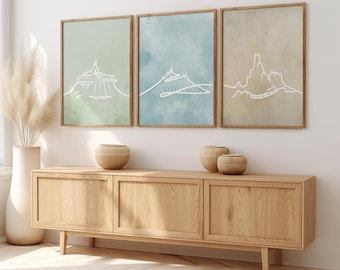 Digital download, Simple Pastel Design WDW and Mountain Theme, Space Mountain Splash Mountain, Gift for Disney Fans, Wall Decor, nursery