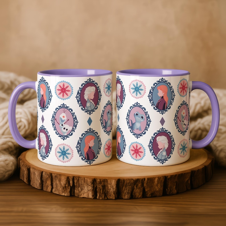 Frozen Anna Elsa Olaf Mug | Disney Princess Character Coffee Cup image 1
