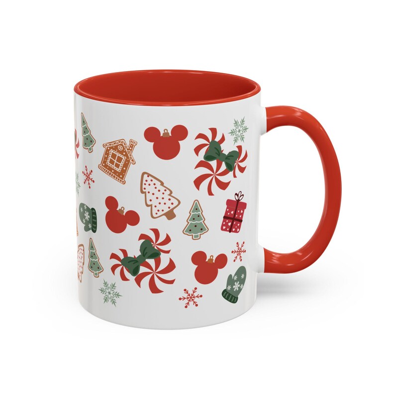 Taza, taza de café navideña clásica de Disney Mickey Minnie Mouse, regalo para fanáticos de Disney, taza festiva de chocolate caliente, coleccionable para amantes de Disney, imagen 6