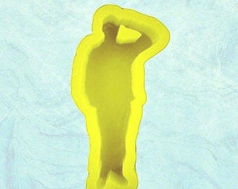 Soldier Silicone Mold, Military Craft, Resin, Wax, Soap Making (4x2x1" Deep)