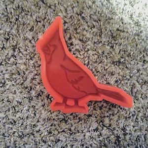 Cardinal Mold for Freshie Mold for Candle, Soap Making Wax Melt, Bird Mold, Resin Cement Clay, Oven Safe Silicone, aprx 3.5&quot;×3.5&quot;×1&quot; deep