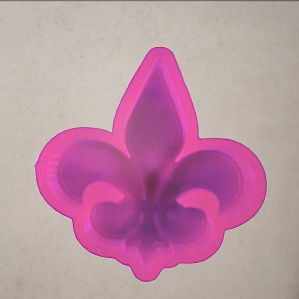 FLEUR DE LIS Mold for Freshies, Aroma Bead Supply, Soap Making, Wax Candle, Clay Craft, Resin Art, Oven Safe Silicone, aprx 4"×4.25"×1" deep