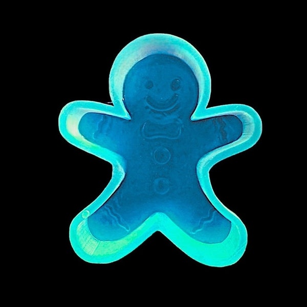 Gingerbread Man Silicone Mold for Freshies, Soap Mold, Wax Mold, Oven Safe Freshy, Christmas, Aroma Bead Mold, aprx 3.25"×4.25"×1" deep