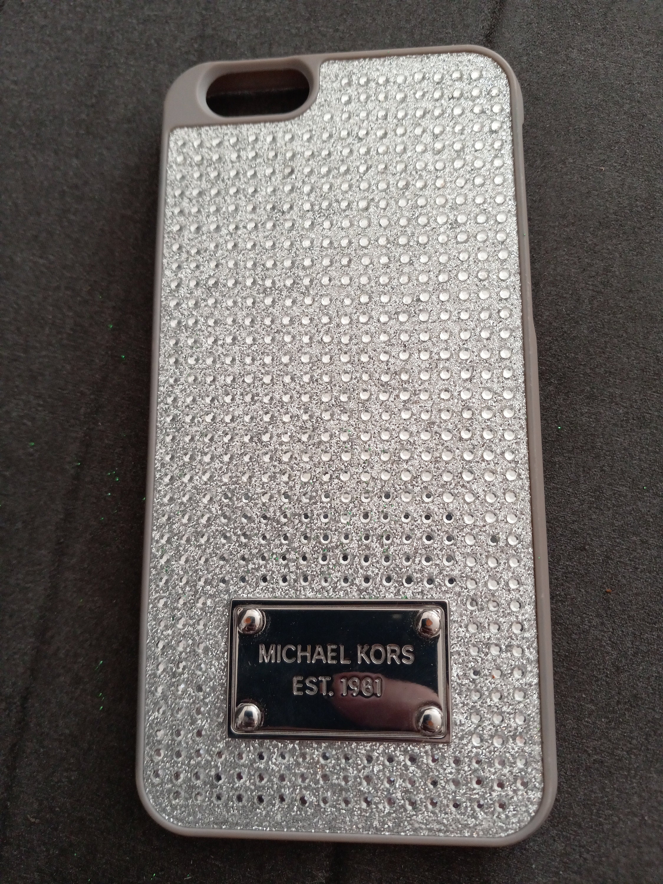 Michael Kors iPhone 6 Snap on Case Gray Glitter Sparkle W silver Logo jetsetgo Keep Your iPhone 6 Protected With a Stunning Sparkly Case Etsy UK