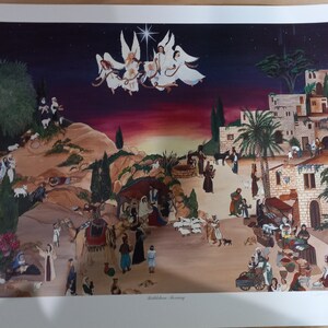 Bethlehem Morning Deneille Spohn Moes hand signed autograph limited edition numbered lithograph out of 450. Letter of Authenticity