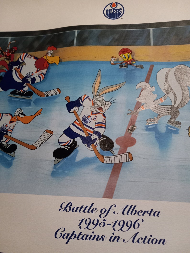 Battle of Alberta Lithoserigraph: Warner Bros NHL Hockey Art - Etsy Canada