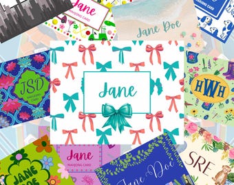 Pegatinas personalizadas para tarjetas de Mahjong: Monograma con nombre personalizado - ¡Más de 80 estilos!
