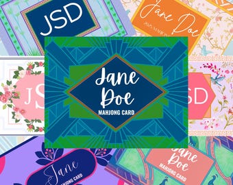 Pegatina de carta de Mahjong personalizada: monograma de nombre personalizado: ¡más de 50 opciones de estilo!