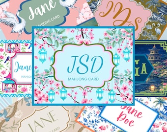 Pegatina de carta de Mahjong personalizada: monograma de nombre personalizado: ¡más de 50 estilos!