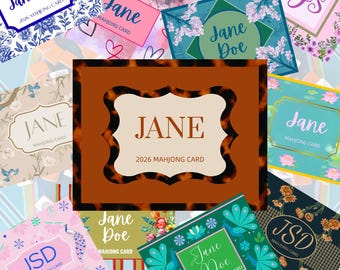Custom Mahjong Card Sticker: Personalized Name Monogram - Over 80 Styles!