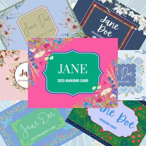 Custom Mahjong Card Sticker: Personalized Name Monogram - Over 50 Styles!