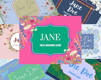 Pegatina de carta de Mahjong personalizada: monograma de nombre personalizado: ¡más de 50 estilos!