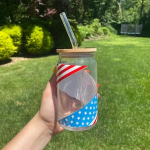 American Flag | Beer Can Glass