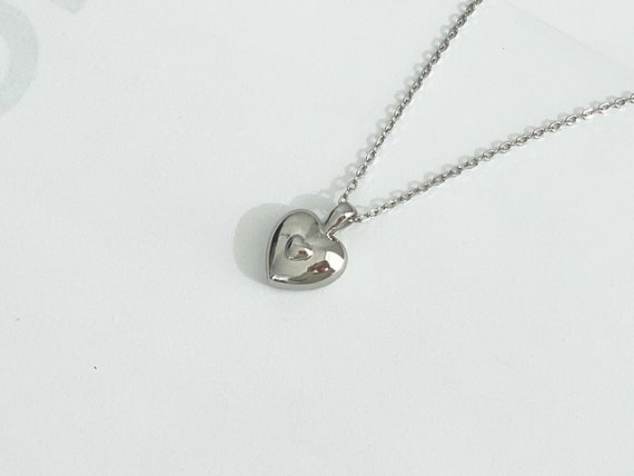 Evie Heart Sterling Silver Necklace, Pendant Silver Necklace for Women