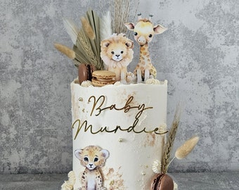 Safari/jungle themed cake topper set