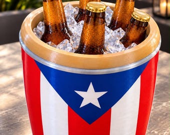 Mini Hielera o Cubo para Palomitas de Bandera de Puerto Rico
