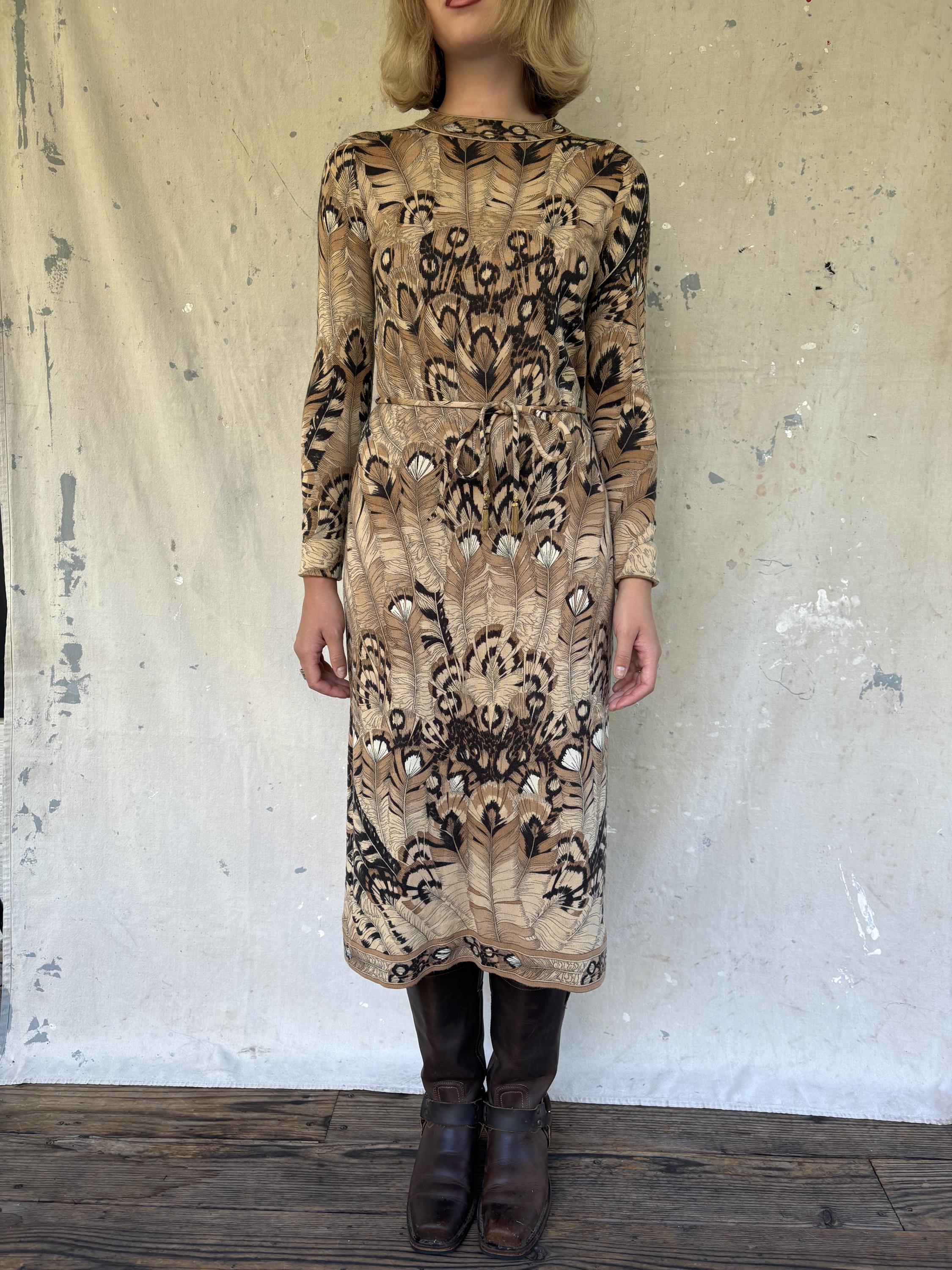 ワンピース Leonard Silk-Wool Floral Wrap Dress/VTG Vintage Leonard