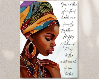 Happy Mother's Day, Mother's Day Card, African American Greeting Card, Black Greeting Card, Holiday Cards, Digital Download, Png, Pdf