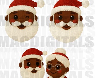 Knitted Santa, Yarn Santa, Crochet Santa, Latch Hook Santa, Dtf Design, Christmas Design, Cute Santa Design, Digital Download, Png Only