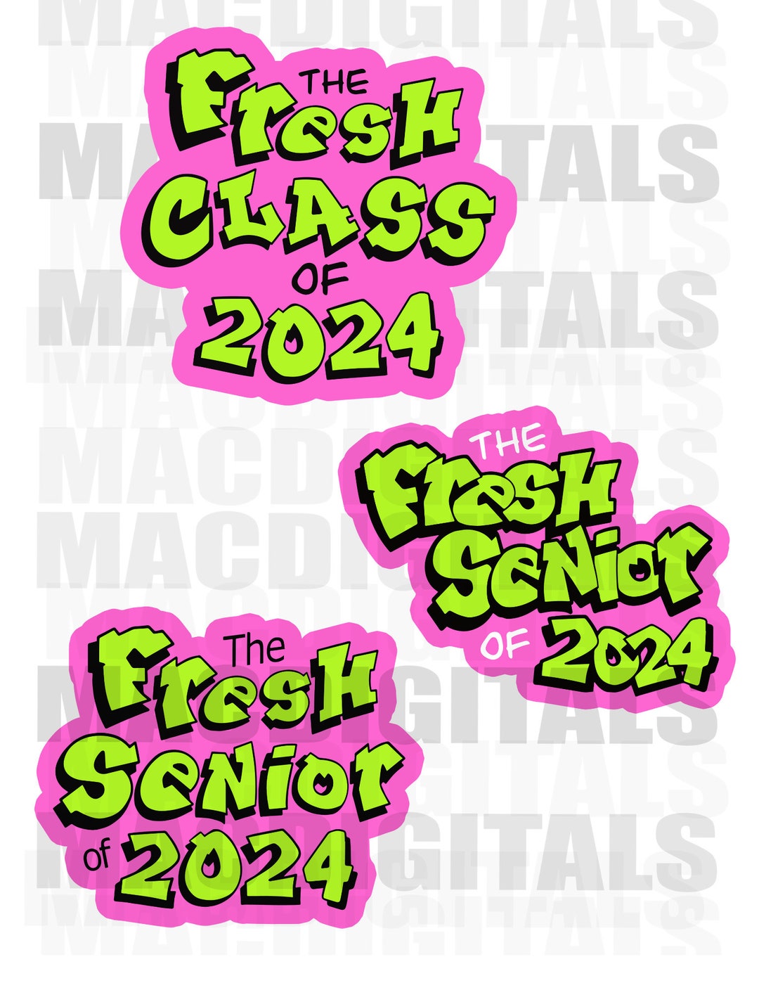 The Fresh Class of 2024, the Fresh Senior 2024, Fresh Bundle Png