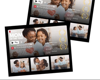 Momflix, DIY Photo Template, Movie Poster, Mother's Day Gift, Mother's Day Shirt, Mother's Day Card, Digital download, Canva Pro Editable