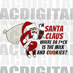 Christmas Santa, Santa Shirt, Hood Santa, Funny Santa, African American Santa, Santa Claus Clipart, Xmas Image, Holiday Png, Png ONLY