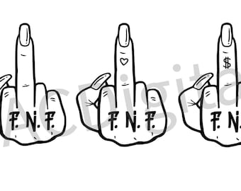 FNF Middle Finger SVG Cut File Bundle (Digital Download)