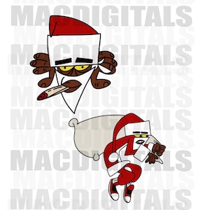 Christmas Santa, Hood Santa, Funny Santa, African American Santa, Movie Santa, Santa Claus Clipart, Xmas Image, Holiday Png, Png ONLY