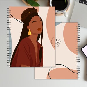 Musing, Planner Cover, Journal Cover, Notebook Cover, African American Woman Notebook, Wall Art, Digital Download, Instant Download