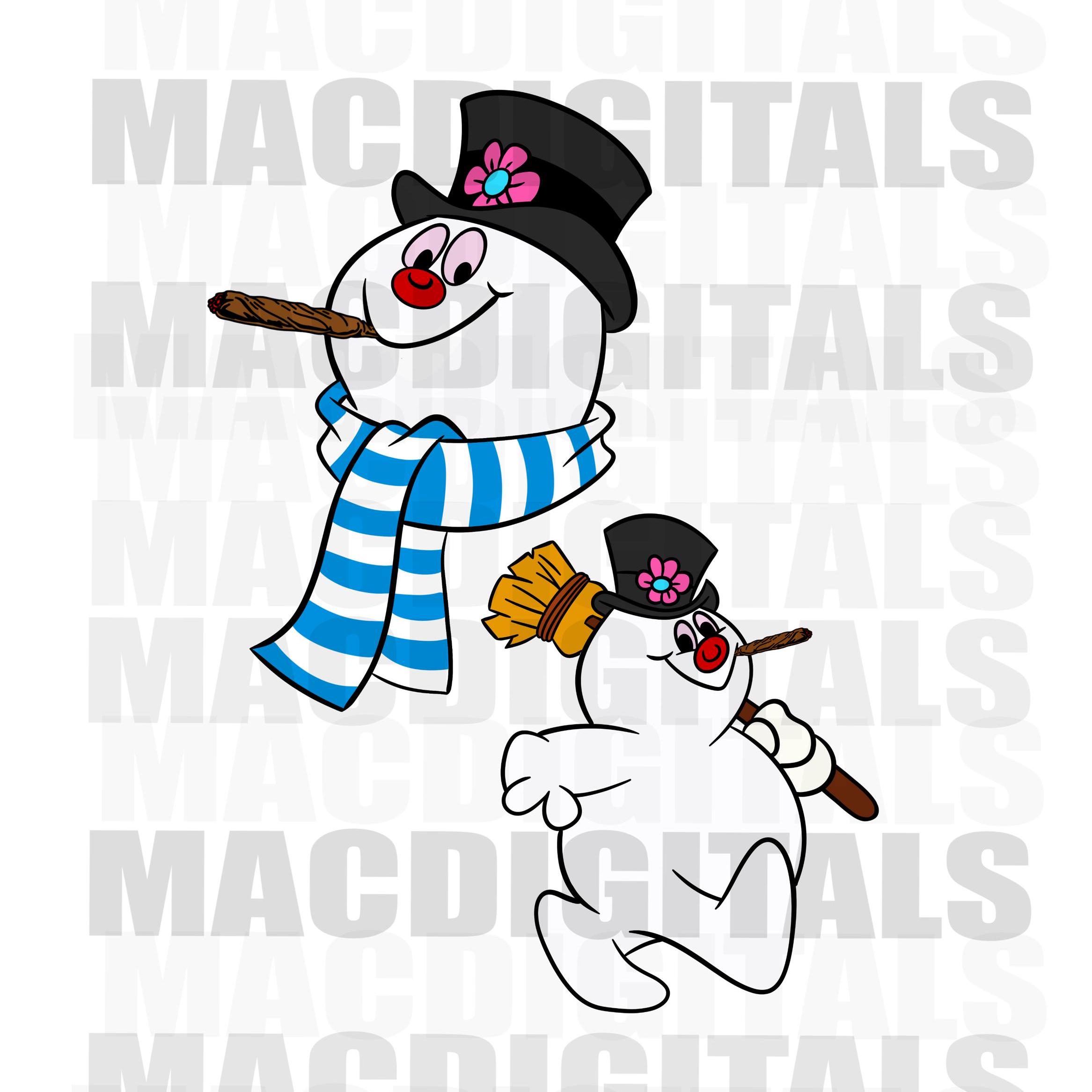 snowman smoking a cigarette Smoking Snowman