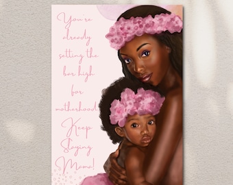Alles Gute zum Muttertag, Muttertagskarte, afroamerikanische Grußkarte, schwarze Grußkarte, Weihnachtskarten, digitaler Download, Png, Pdf