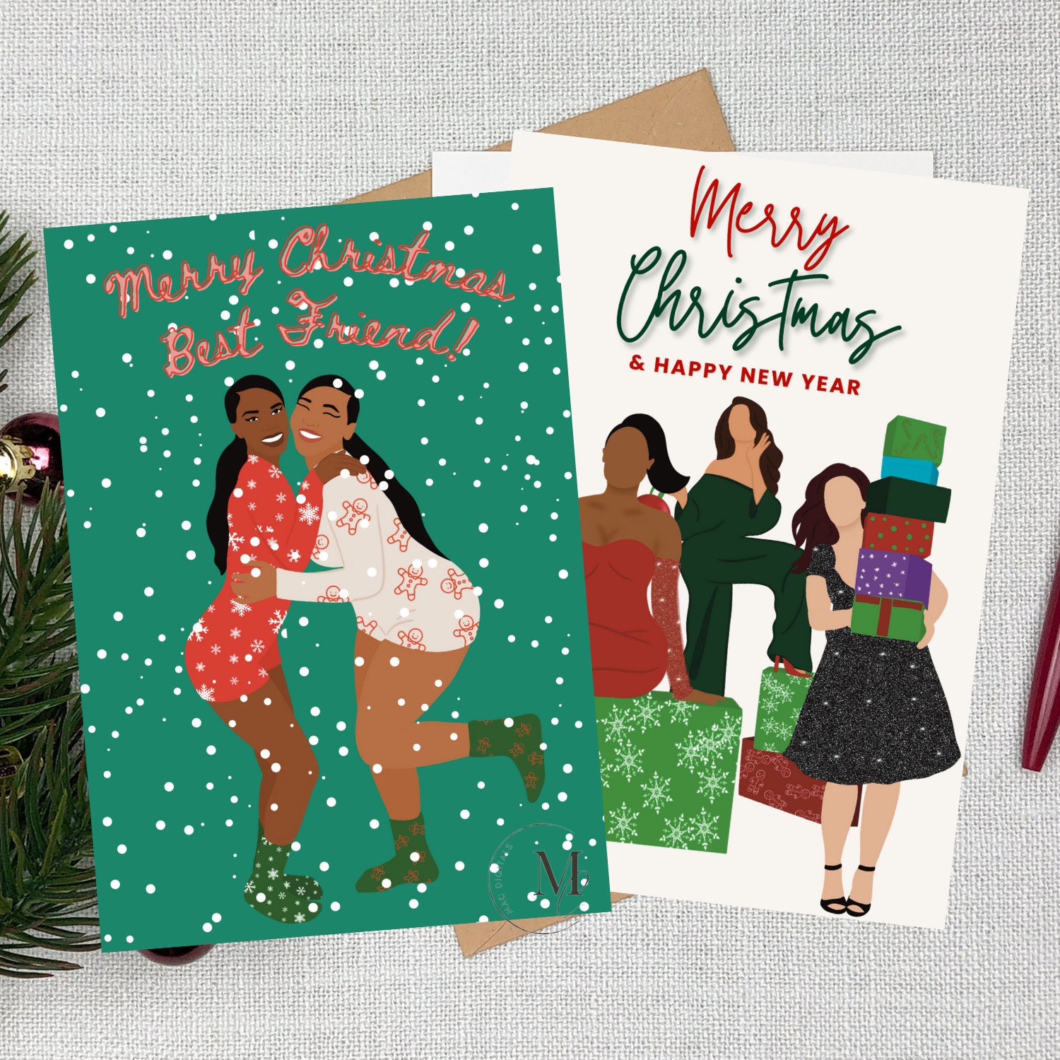 Friends, Black Christmas Cards, Printable Cards, Christmas Cards ...