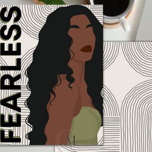 Fearless, Planner Cover, Journal Cover, Notebook Cover, African American Woman Notebook, Digital Download, Instant Download