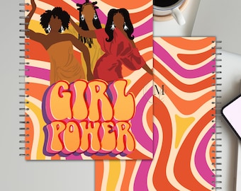 GIRL POWER, Planer Cover, Journal Cover, Notebook Cover, Afroamerikanische Frau Notebook, digitaler Download, Sofort Download