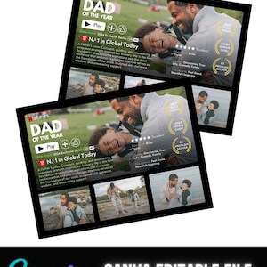 Dadflix, DIY Photo Template, Movie Poster, Father&#39;s Day Template, Father&#39;s Day, Dad Photo, Dad Shirt, Father&#39;s Day Gift, Canva Pro Editable
