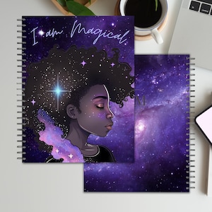 I Am Magical, Black Girl Magic, Planner Cover, Journal Cover, Notebook Cover, African American Notebook, Digital Download, Instant Download
