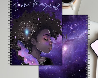 I Am Magical, Black Girl Magic, Planner Cover, Journal Cover, Notebook Cover, African American Notebook, Digital Download, Instant Download