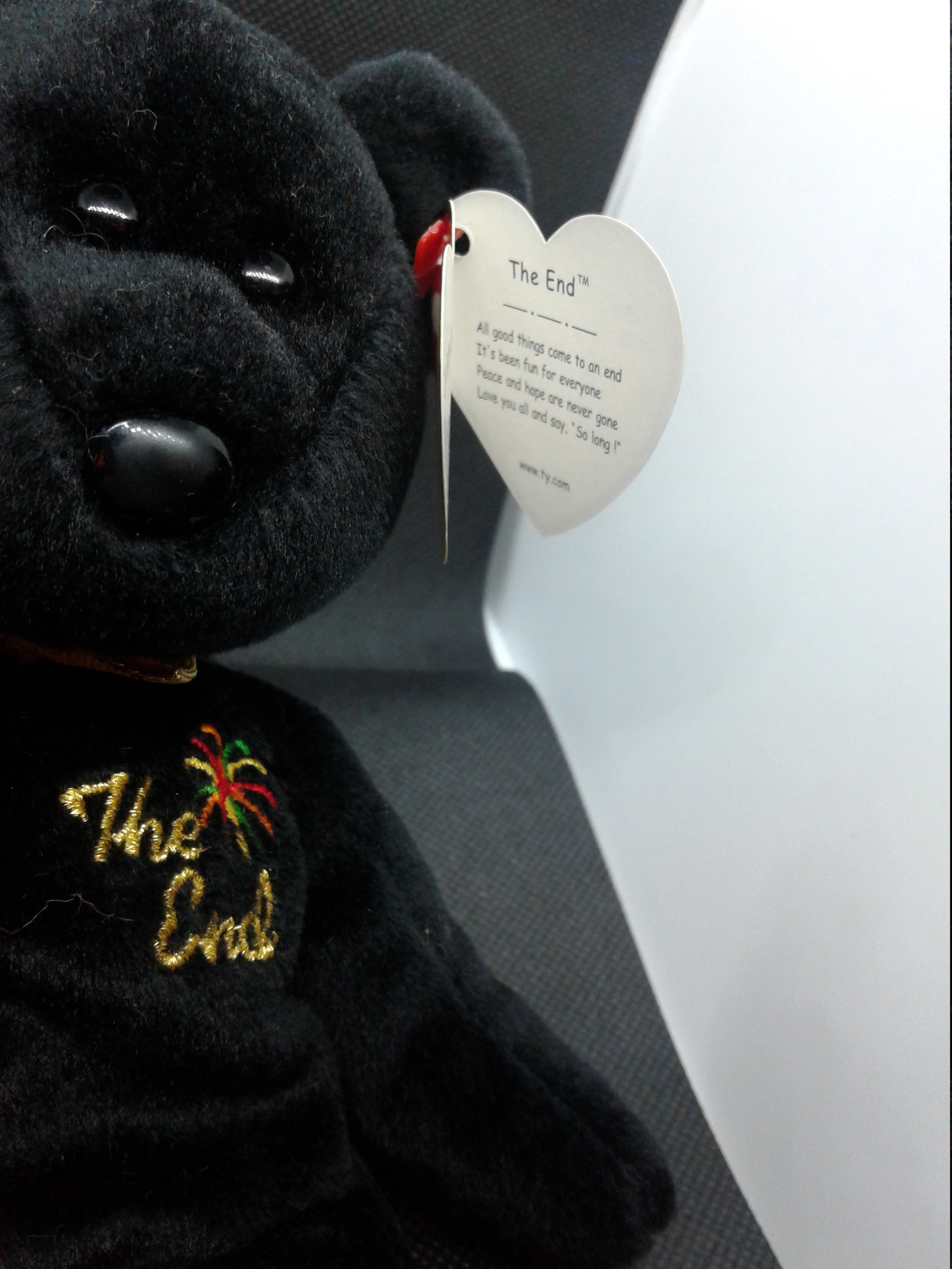 Rare the End TY Beanie Baby, Hologram Hang Tag, Collectible Beanie Baby