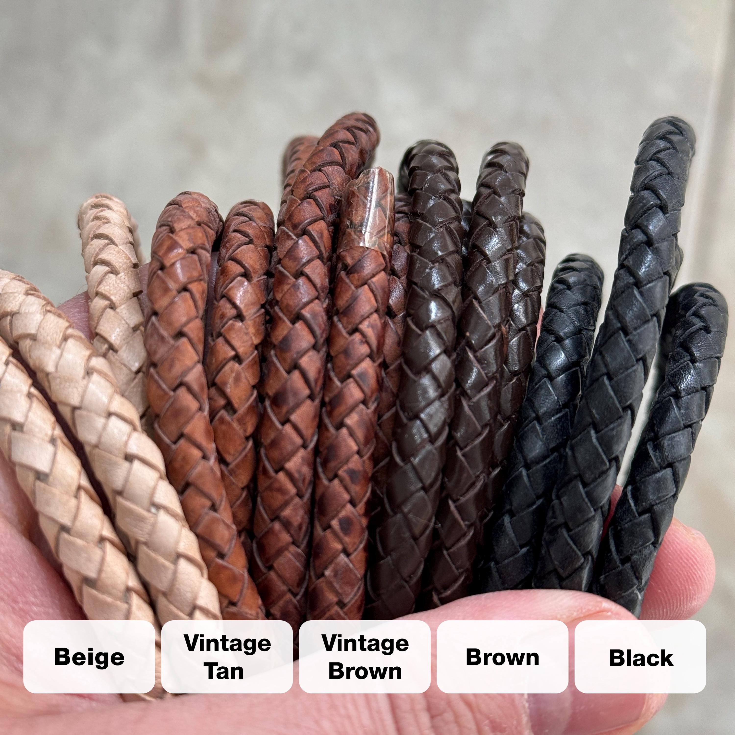 Braided Leather Bolo Cord: Genuine Cowhide Round Strap for Jewelry,…