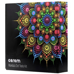 Mandala Dotting Tools Kit with Acrylic Paints & Stencils - Dot Art Supplies for Rock Painting, Nail Art, DIY Craft, Gift for Teens, Adults
