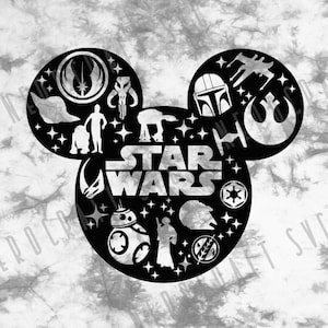 Galaxy Wars Collage Mouse Digital Design Bundle svg dxf jpg pdf png Cut Engrave Craft DIY File Cricut