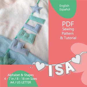 Kit Abecedario + Formas - Patrón PDF Letras + Formas para Apliques  (10–18 cm / 4–7 in)  Alfabeto para Carteles y Decoración Infantil