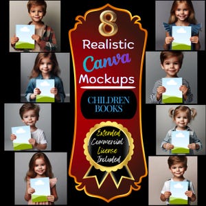 8 maquetas de Canva para libros infantiles de KDP / maqueta de portada de libro para colorear / paquete de Canva editable / arrastrar y soltar / plantilla de Canva - Oferta de paquete