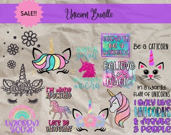 13 UNICORN BUNDLE SVG, bundle svg, unicorn horn, unicorn clipart, unicorn face svg, unicorn svg file