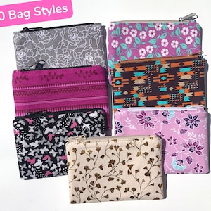 Más de 40 estilos: monedero con cremallera de 15 x 10 cm, billetera pequeña, monedero, bolso con cremallera, monedero con cremallera, dorado metálico, floral y más, totalmente forrado.