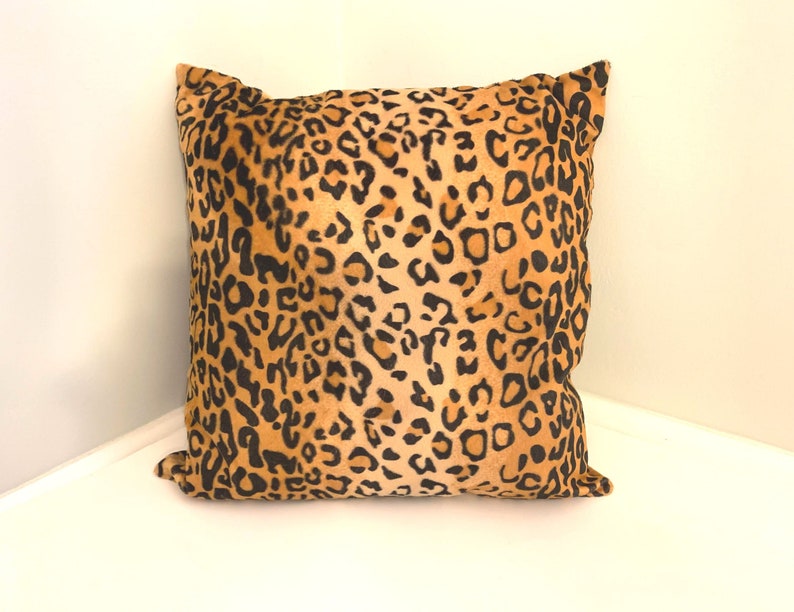 Leopard Pillow Cover Soft Plush Faux Fur Pillow Animal Print Etsy