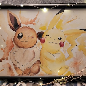 Anime Pokemon Diamond Painting Peripherals AB Pikachu Espeon Cute Picture  Art Watercolor Square Round For Room Wall Decor Gifts