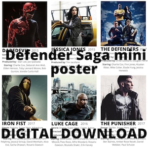 Marvels defender saga mini poster prints | DIGITAL DOWNLOAD | 6 Pack