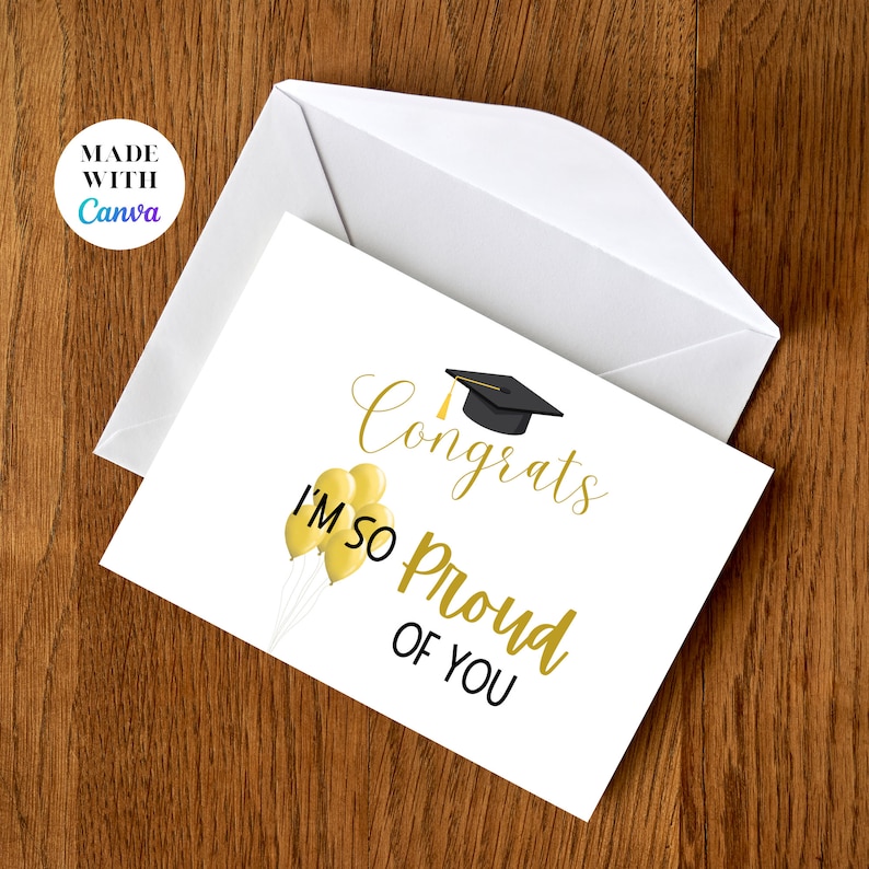 Graduation Card Congrats Grad Printable Template 5x7in - Etsy