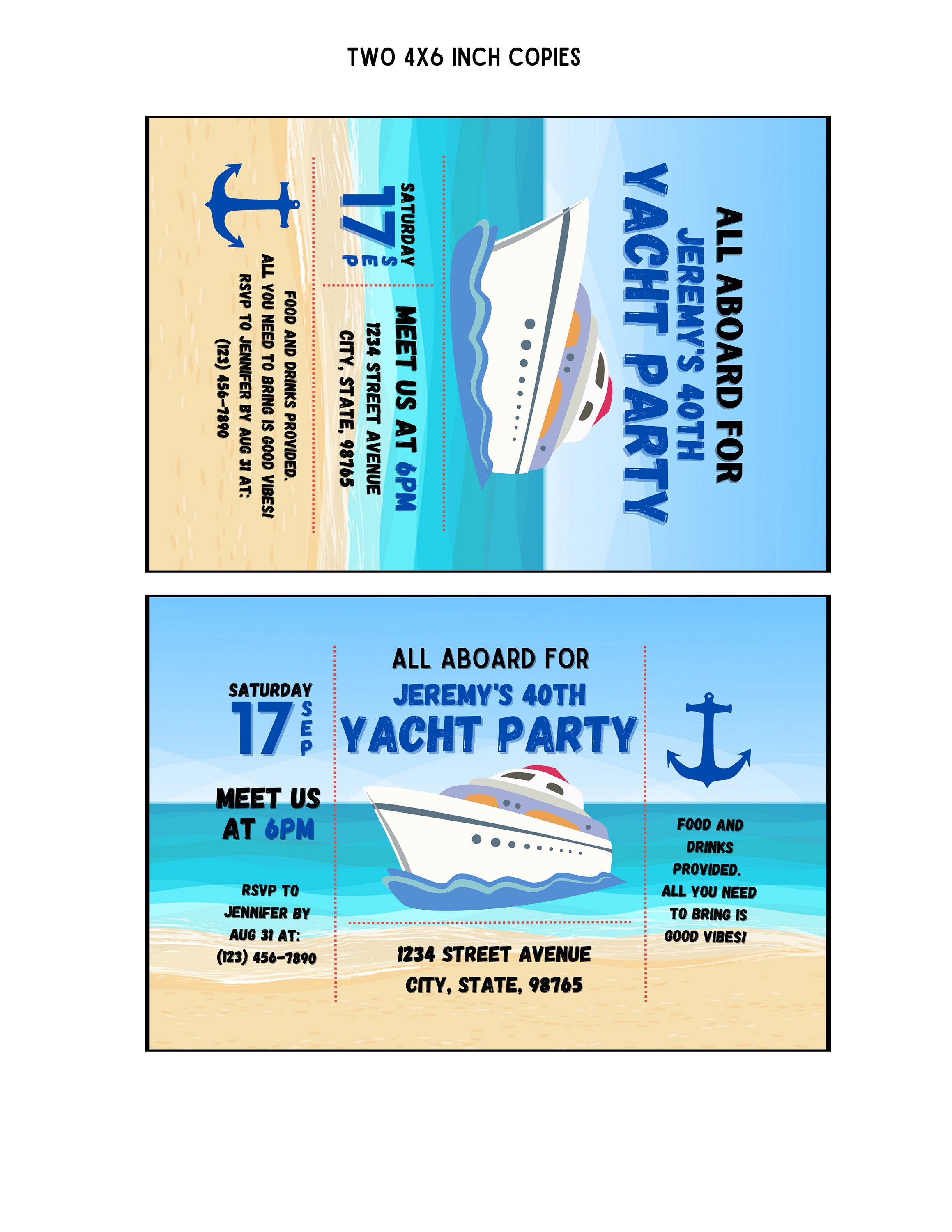 Yacht Birthday Party Invitation TEMPLATE Yacht Party Invitation Yacht